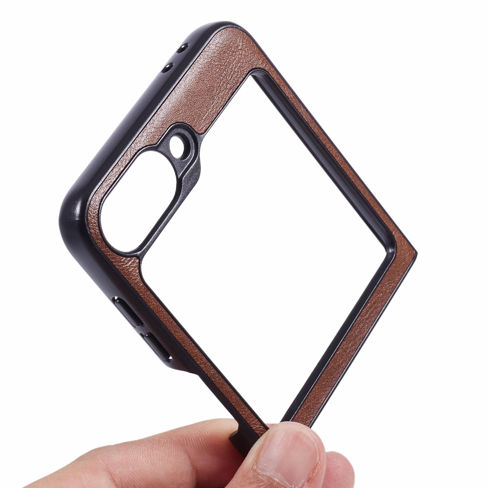 X-LEVEL Bojue-3 Series For Samsung Galaxy Z Flip6 5G Case Leather+TPU+PC Anti-fall Cell Phone Cover - Brown X-LEVEL Bojue-3 Series For Samsung Galaxy Z Flip6 5G Case Leather+TPU+PC Anti-fall Cell Phone Cover - Brown